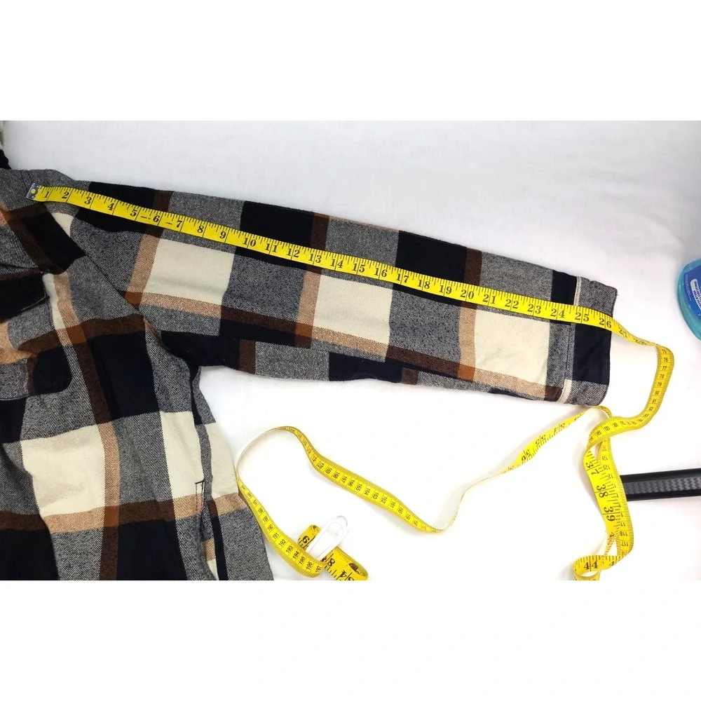 Levi's Men's Cotton Plaid Shirt Jacket Sherpa Lining With Hood Size XL